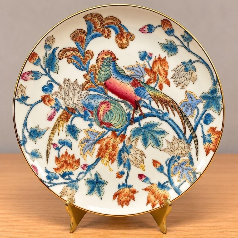 0. Chinoiserie Bone China Round Dinner Plate 11"